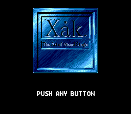 Xak - The Art of Visual Stage (English translation) Title Screen